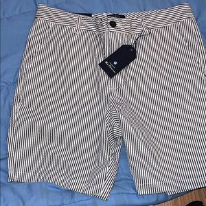 Ben Sherman Navy and White Striped Shorts